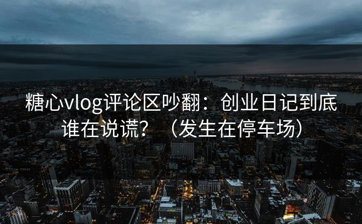 糖心vlog评论区吵翻:创业日记到底谁在说谎?(发生在停车场) 糖心vlog评论区吵翻:创业日记到底谁在说谎?(发生在停车场)